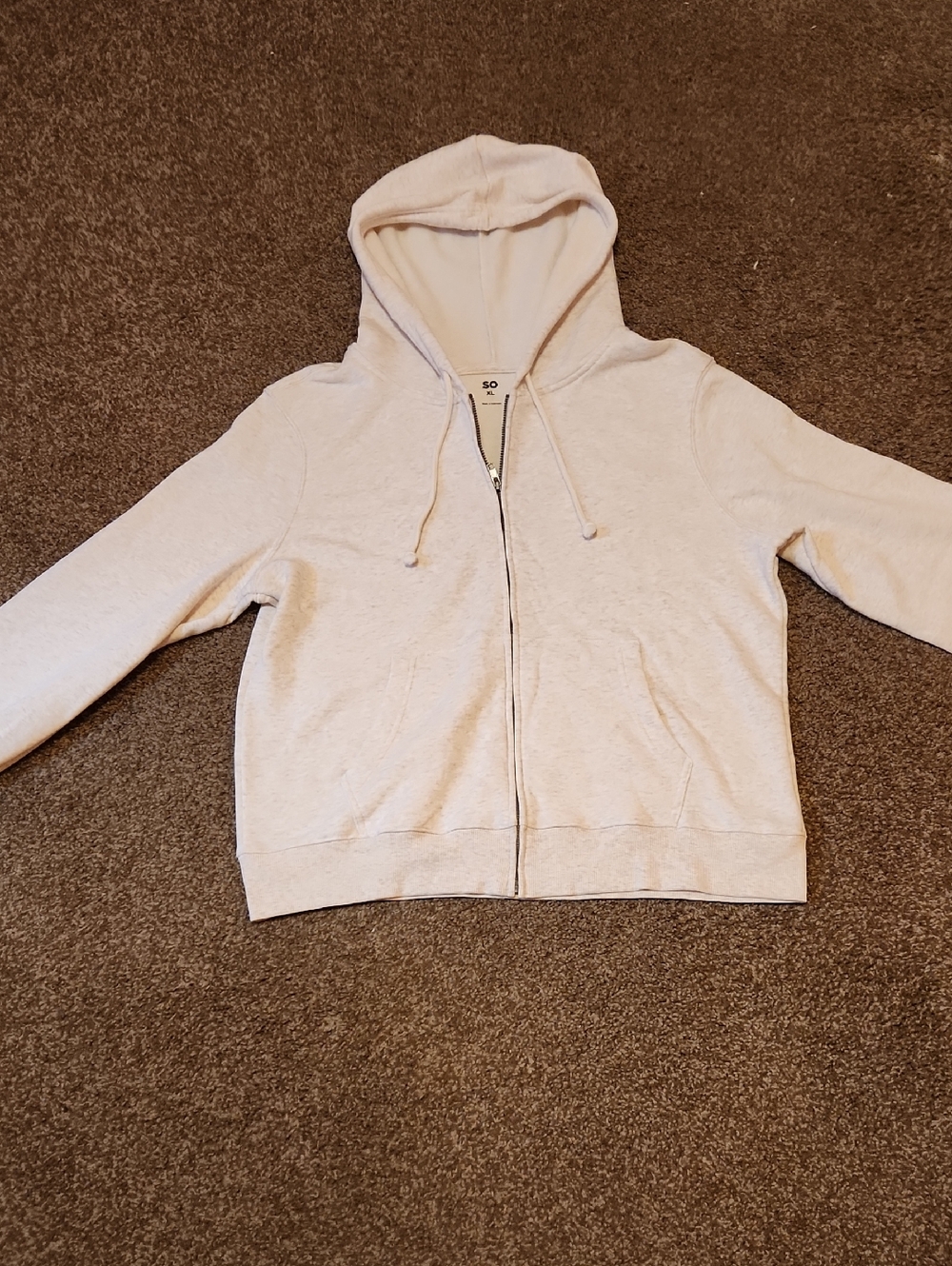 SO Light Beige Zip-Up Hoodie